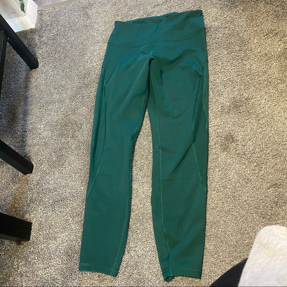 Emerald green elevate go dry leggings with mesh cut out